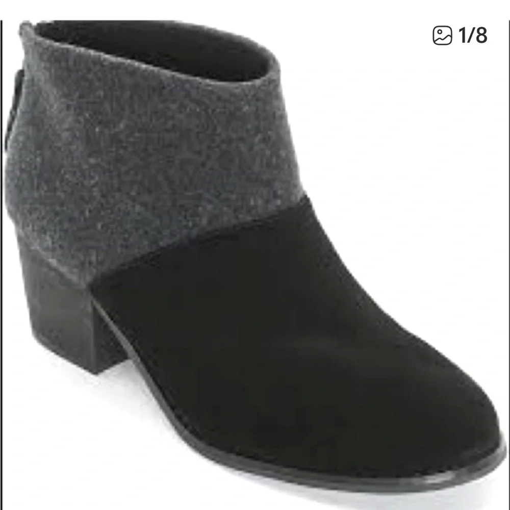 TOMS Leila Wool Felt Suede Ankle Boots size 9